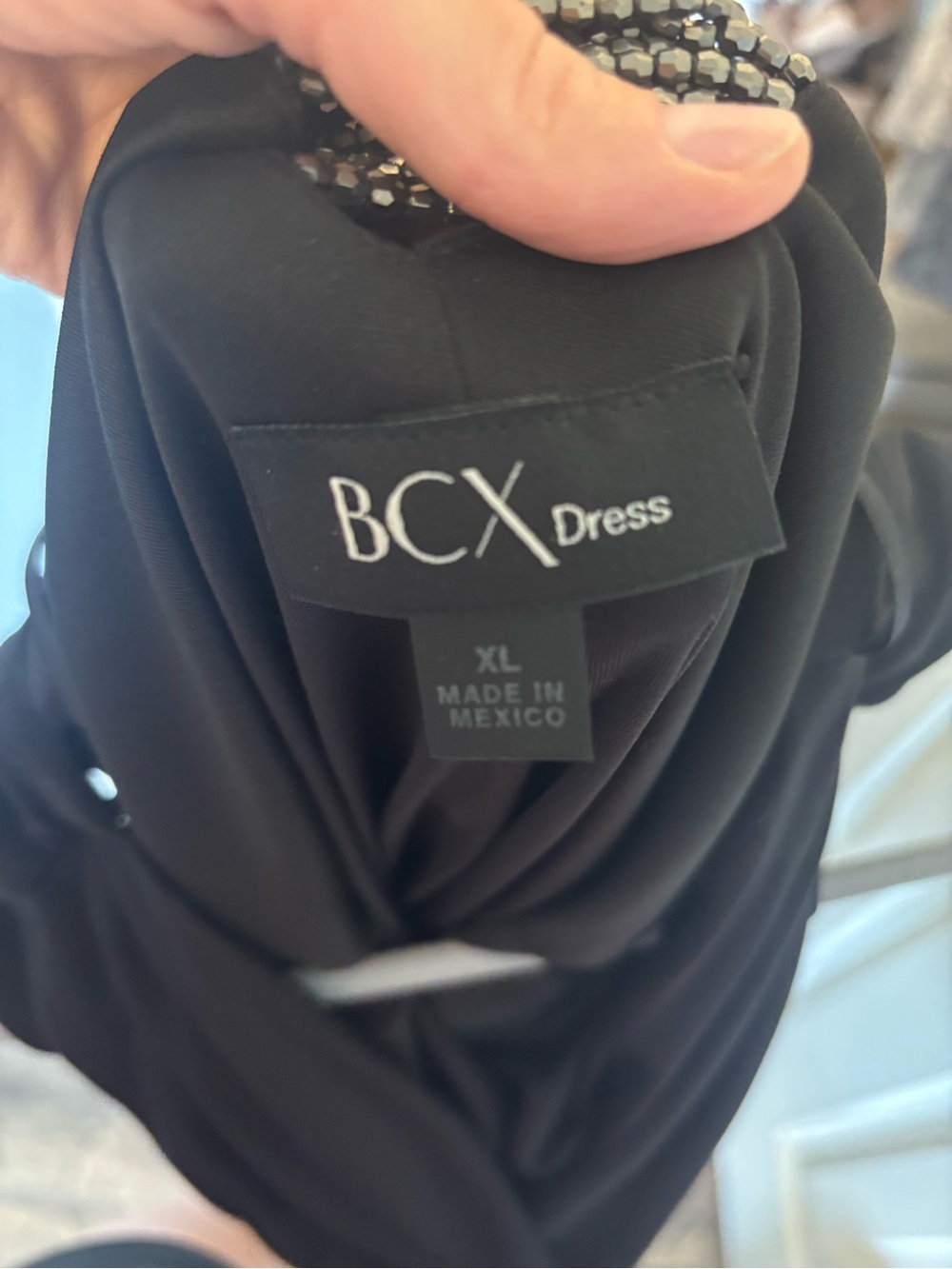 BCX Black Chain-Back Ruched Mini Dress - Picture 6 of 6